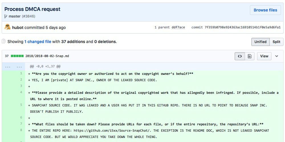 Le code source de Snapchat a été piraté et publié sur la plate-forme GITHub