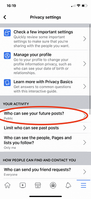 Facebook's private page