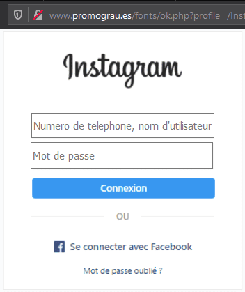 Create Instagram phishing page