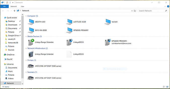 Windows shared network